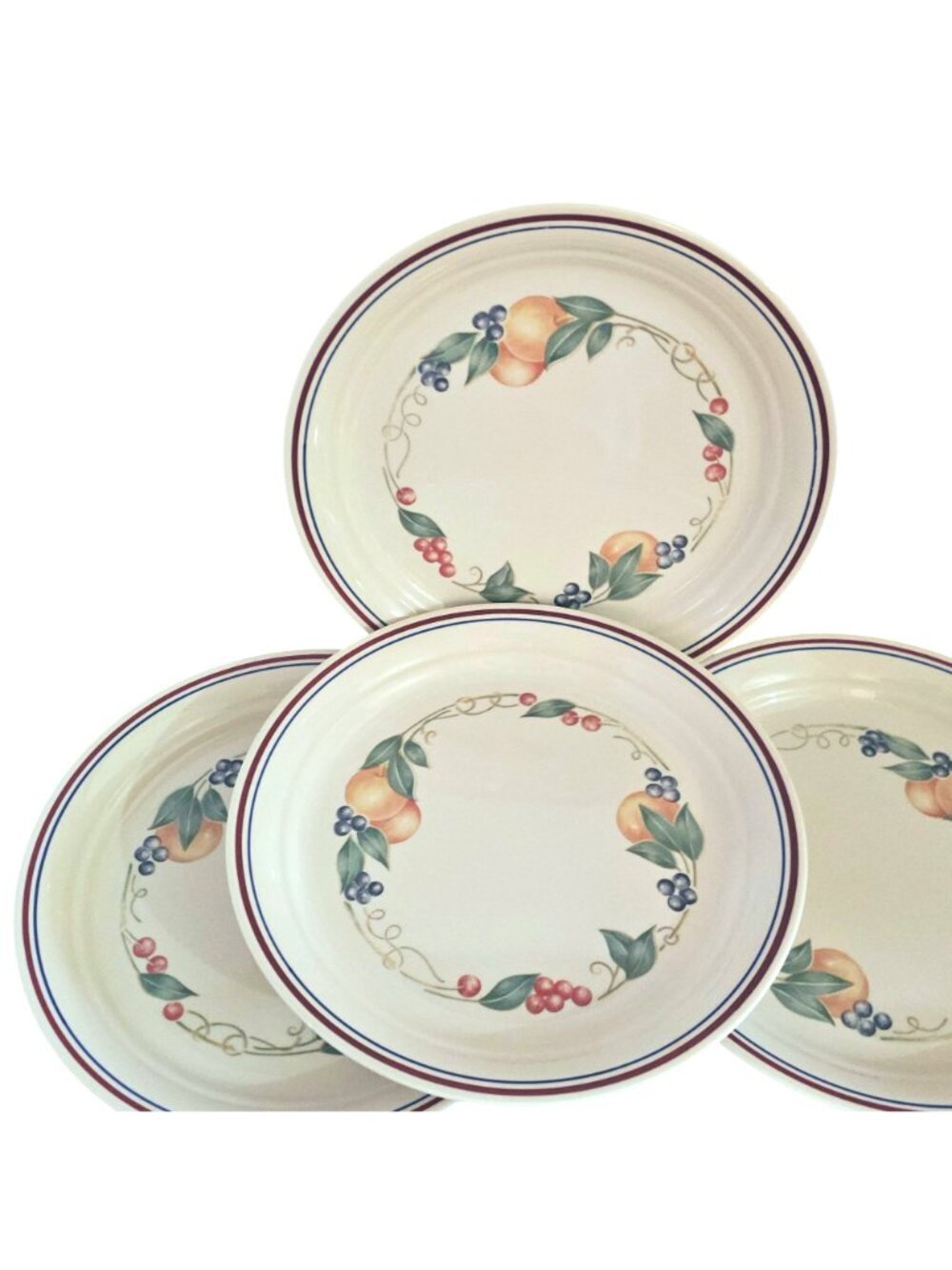 4 Corelle Abundance Luncheon Plates 8.5" fruit retro kitchen decor vintage - Picture 7 of 7